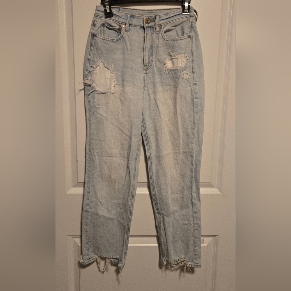 American Eagle Outfitters Blue Boyfriend Jeans Distressed Style